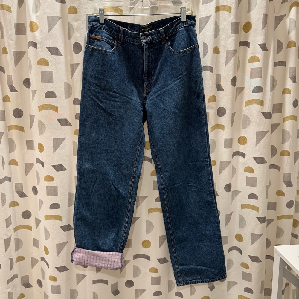 EDDIE BAUER  Women’s Straight Leg Flannel Lined Jeans